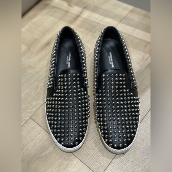 Michael Kors Shoes - Michael Kors Sneakers Shoes Slip On Stud Black Leather size 39